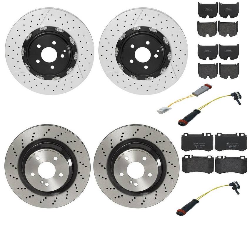 Brembo Brake Pads and Rotors Kit - Front and Rear (380mm/330mm) (Low-Met)